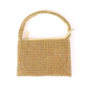 Sac à main élégant pour femmes avec deux sangles, mini pochette à clés et fermeture éclair entièrement ornée de strass, sac pour téléphone portable pour femmes - Product Image 6