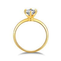 Bijoux de haute qualité pour femme, cadeau de fiançailles et de mariage, bague en or 18 carats avec diamant moissanite de 1 carat, creuse, 5D, originale