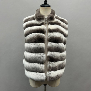 2025 donna inverno elegante gilet di lana in vera pelliccia cappotto corto con collo alto <span class=keywords><strong>senza</strong></span> <span class=keywords><strong>maniche</strong></span> gilet di pelliccia di lana - Product Image 5