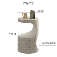 Table d'appoint en fer de luxe pour salon, petite table basse, table de chevet crème pour chambre à coucher, table d'angle japonaise ronde