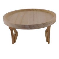 Plateau en bois rond personnalisé avec supports pliables pour l'affichage