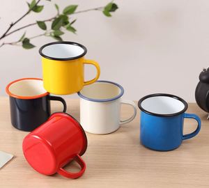 Logo Custom Solid Color 350Ml Capacity Water Logo <b>Printed</b> Metal <b>Coffee</b> Milk Drinks Beer Enamel Mug Cup - Product Image 5