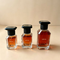 Flacons de parfum en verre dégradé haut de gamme, 100ml/30ml/50ml, forme plate, estampage à chaud, pompe scellée, emballage vide – Vente chaude