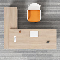 Ensemble de bureau et chaise de direction en PVC de luxe léger avec armoire latérale mobile, design moderne et épuré pour usage commercial