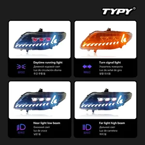 Accesorios para autos TYPY, faros delanteros para Honda City 2008-2014, actualizados y modificados con nuevas luces LED DRL de señal de giro dinámica. - Product Image 3