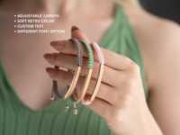 Bracelet tressé en acier inoxydable personnalisé, bracelet d'amitié, bracelet assorti personnalisé, longueur réglable