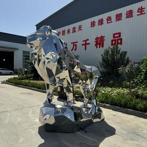 Estatua al aire libre pulida escultura animal <span class=keywords><strong>de</strong></span> Metal decorativa <span class=keywords><strong>de</strong></span> jardín <span class=keywords><strong>de</strong></span> León <span class=keywords><strong>de</strong></span> acero inoxidable <span class=keywords><strong>de</strong></span> tamaño real a la venta - Product Image 6