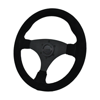 Volant de course universel en daim 330 mm, 3 branches, noir mat, volant sport pour course, drift, simulateur de voiture