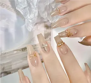 Trendy 10 stuks dagelijkse decoratie charme eenvoudig ontwerp ins metaal goud zilver kruis Franse acryl sieraden edelsteen - Product Image 2