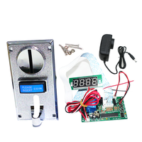 JY-15B Minuteur Sélecteur de Pièces Monnayeur 12V avec Carte d'Adaptation d'Alimentation, Dispositif de Contrôle du Temps Multi-Pièces pour Machines à Laver, Distributeurs Automatiques et Jeux d'Arcade