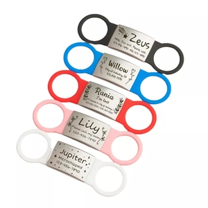 Étiquettes d'identification pour animaux de compagnie en acier inoxydable personnalisées, vierges, pour gravure de code QR - Product Image 1