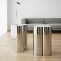 Table basse d'angle en métal de luxe, design nordique, en acier inoxydable, pour salon, modèle maison de luxe