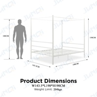 Lit à baldaquin à quatre poteaux, fabrication sur mesure avec une base en métal au design moderne, à vendre, meubles de chambre à coucher, lit simple en métal