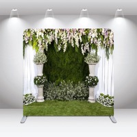 Toile de fond florale violette lavande pour défilé, douche nuptiale, mur de mariage, fond double face pour photographie personnalisable