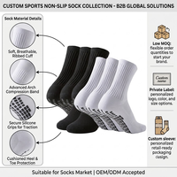 Chaussettes de football antidérapantes professionnelles, chaussettes de basketball antidérapantes avec logo personnalisé en silicone rectangulaire, fourniture d'usine