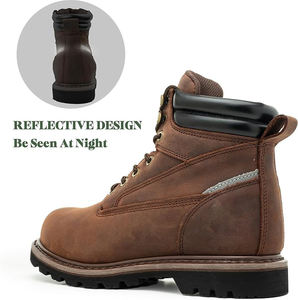 Bottes en cuir à embout <span class=keywords><strong>d</strong></span>'acier unisexe pour adultes - Imperméables, légères, confortables, antidérapantes, prêtes pour l'<span class=keywords><strong>été</strong></span>, chaussures de sécurité - Product Image 5