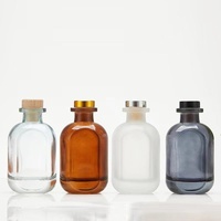 Diffuseur d'arômes en verre de 150 ml de haute qualité avec logo personnalisé imprimé à l'écran, avec bouchon en caoutchouc pour usage domestique