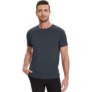 T-shirt personnalisé pour homme en viscose de bambou, léger, à manches courtes, chemise de nuit classique, vêtements de détente doux, tailles S-XXL - Product Image 2
