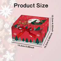 Boîte cadeau de Noël pliable personnalisée avec fermeture magnétique, ruban et nœud décoratif, boîte en papier pour bonbons, bougies, emballage de cadeaux