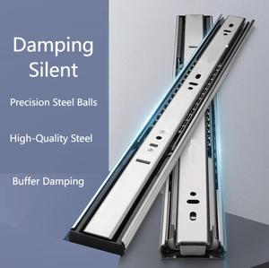 Ultra-kısa üç bölüm sessiz rulman kılavuz rayı çekmece slider6 6-inch çekmece ray 4-5-inch üç kat küçük slayt ray - Product Image 5