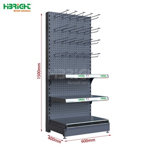 Customized Color Commercial <strong>Metal</strong> Single or Double Side Multi-Layer with Hooks Supermarket Heavy Duty Store <strong>Shelves</strong> - Product Image 1