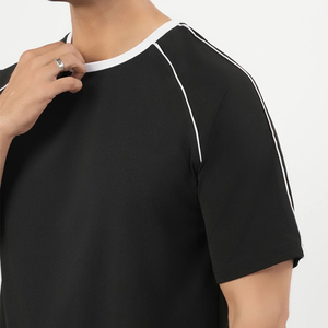 Camisetas para hombre de tela súper suave que absorbe la humedad, corte regular, estilo casual, teñido liso, más vendidas, para uso en exteriores de verano. - Product Image 2