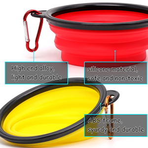 Fabricant OEM ODM, logo et couleur personnalisés, bol pliable portable pour animaux de compagnie, chat, chien, eau et nourriture, avec mousqueton - Product Image 4