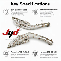 Collecteur de course thermiquement isolé pour Lamborghini Huracan STO 5.2 2020-2025 en acier inoxydable 304, tuyau d'échappement JYD, tuyau de performance