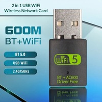 USB WiFi BT 5,0 600Mbps adaptador de banda dual 2,4G 5GHZ USB WiFi5 red inalámbrica WLAN red Dongle controlador gratuito Dongle