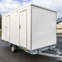 Toilettes Mobiles de Luxe avec Porte Coulissante, Cabine de Douche Extérieure pour Salle de Bain, Douche et Toilettes Portables, Remorque Sanitaire