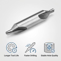 Fraise professionnelle personnalisable pour CNC, HSS, revêtement brillant, foret de centrage 60 degrés, fraises à queue