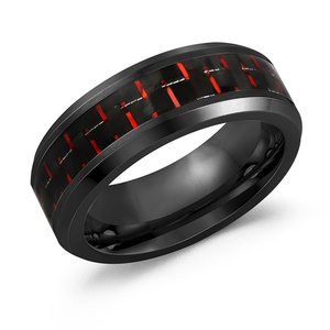 European and American Half <b>Ring</b> Inlaid Carbon Fiber <b>Ring</b> Blue Zircon Unisex <b>Ring</b> Popular Accessory Custom Wholesale - Product Image 6