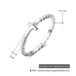 14k镀金十字戒指永恒承诺戒指925纯银无限女性结婚戒指 - Product Image 6