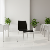 Chaise en contreplaqué personnalisable avec courbes ergonomiques, qualité commerciale, empilable, pour hôtel, conférence et formation