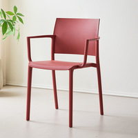 Chaise de salle à manger moderne, écologique, imperméable, pour la maison, le café, en plastique, avec dossier et accoudoirs