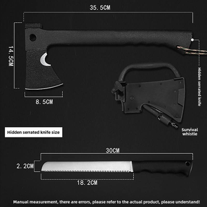 Cuchillo Táctico Multifuncional para Campismo al Aire Libre, con Cabeza de Acero para Cortar Madera, Tipo Bombero y para Acampar en Coche - Product Image 5