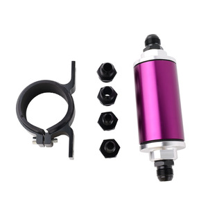 <b>Inline</b> <b>Fuel</b> <b>Filter</b> Kit 58mm Aluminum Alloy Push Lock For 3/8 <b>Fuel</b> Lines With Mounting Hardware - Product Image 1