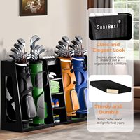 SuniBoxi Organisateur de rangement pour sacs de golf en bois écologique, support de rangement pour sacs de golf de qualité supérieure, accessoires de golf, emballage personnalisé