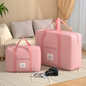 Travel <b>Storage</b> Bag Rectangle Pink Waterproof Foldable <b>Clothes</b> Organizer For Travel Moving Luggage - Product Image 1