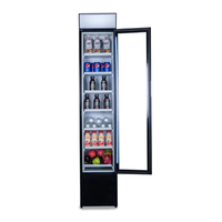 Réfrigérateur commercial à porte vitrée étroite de petite taille |   Réfrigérateur de présentation pour boissons et bières avec ventilateur et compresseur pour magasin et bar