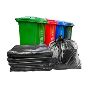 Miệng phẳng kích thước lớn Túi rác màu đen có thể được sử dụng trong các hình dạng khác nhau của thùng rác, túi rác ngoài trời bán buôn - Product Image 1