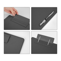 Porte-documents de luxe moderne en cuir PU noir A4, classeur, porte-documents, logo personnalisé, fait main, portable, cadeaux