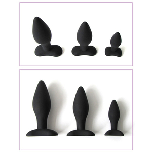 Juguetes Sexuales, Herramienta de Masaje Anal con Silicona, 3 Juegos de Tapones Anales de Silicona Negra, Masaje Anal para una Sensación Placentera, Masaje de Glúteos para el Interior - Product Image 1