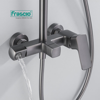 Robinet de douche en laiton, pour la salle de bains, gris et noir