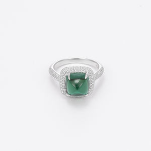 Ruizuan Women's Vintage Sterling <b>Silver</b> Lab Grown <b>Emerald</b> Prong Setting Rhodium Plated <b>Rings</b> Third Party Appraised Guangdong - Product Image 2