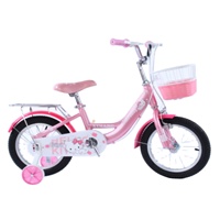 Vélo pour enfants mignon en forme de chaton, couleur rose vif, pour filles et garçons de 2 à 7 ans, avec des tailles de 12, 16 et 20 pouces, fourche en acier, type pédale