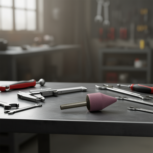 Rueda de molienda cilíndrica de cerámica de 20x25 mm con vástago de 6 mm y punta cónica para molienda de precisión - Product Image 3