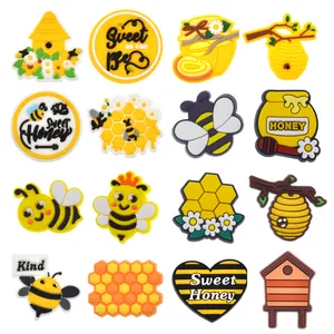 2024 Neues Design Schuhreifer niedliche Cartoon-Honeybee-PVC-Schuhreifer für Kinder