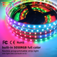 Bande LED intelligente WS2812B RGB 5050 SMD5050 2700K 10mm 30/60/144LEDs/m DC5V USB 5m/10m/30m en rouleau IP67 étanche / Wi-Fi