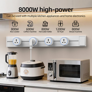 Adaptador de <span class=keywords><strong>Enchufe</strong></span> Extraíble KSQ para Brasil/Italia/UE/Reino Unido/Rusia, 6 Tomas Metálicas, 32A, con Puerto <span class=keywords><strong>USB</strong></span>, <span class=keywords><strong>Interruptor</strong></span>, para Cocina y Oficina - Product Image 6